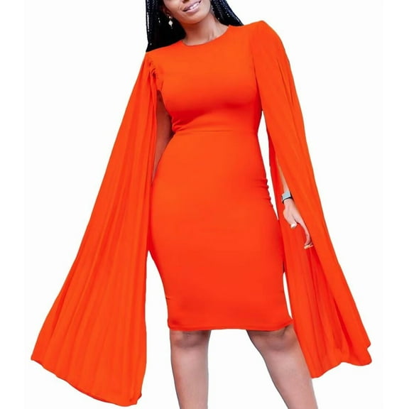 Elegant Dresses for Women Sexy Ruffles Sleeve Stretchy Vintage Cocktail Dress
