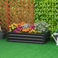 Elegant and Durable Gray Galvanized Outsunny Raised Garden Bed