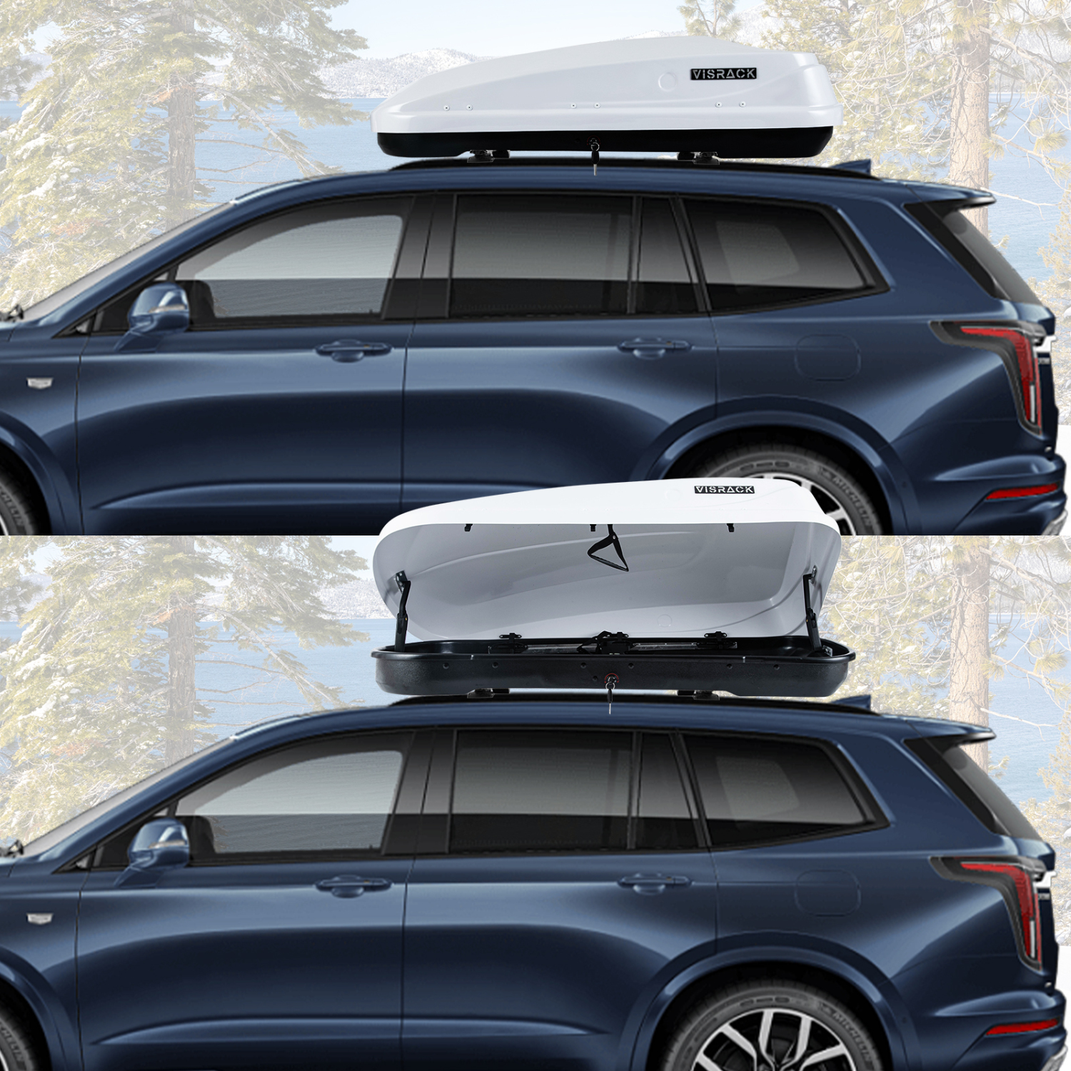Elegant Durable and Sleek Visrack Hard Shell Roof Cargo Carrier with Secure Keys Spacious Cargo