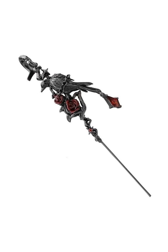 Elegant Earring Rose and Black Crow Ear Studs Handmade Ear Accessories for Music Festivals and Parties