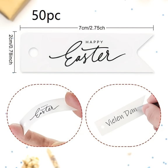 Elegant Easter Gift Tags - White Paper Tags with Arrow Design for Egg Hunts, Gift Wrapping, and Party Decorations