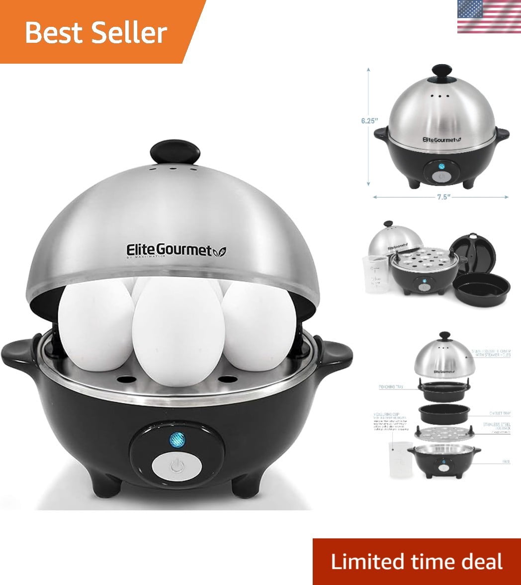 Elegant Egg Cooker with Recipe Book: Perfectly Cooked Eggs and Poached Delights