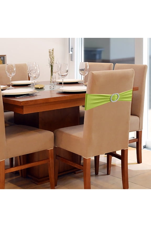 Elegant Elastic Cover wirh Rhinestone Buckle Bowknot No Tie Back for Banquet Wedding Party