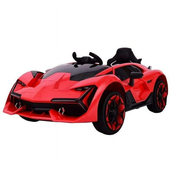 Elegant Electronix Lambo Style Ride on Unisex Car with Parental Remote Control 12V | White