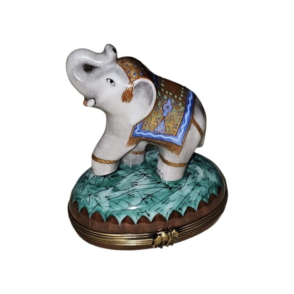 Elegant Elephant Figurine for Home Dcor Limoges Box Porcelain Figurine