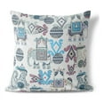 thumbnail image 1 of Elegant Elephant Paisley Indoor/Outdoor Pillow in Beige 28x28, 1 of 8