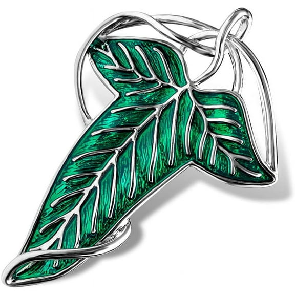 Elegant Elven Green Tree Leaf Enamel Pins Brooch For Women Men,Cosplay Cloak Pin Clasp Gifts