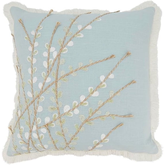 Elegant Embroidered Floral Pillow Cover