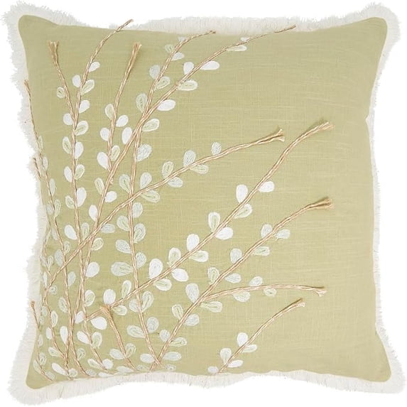 Elegant Embroidered Floral Poly Filled Pillow