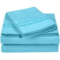 thumbnail image 1 of Elegant Embroidered Microfiber Sheet Set Aqua / Full, 1 of 1