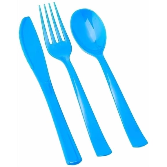 Elegant Emerald Green Solid Assorted Plastic Cutlery - 18Ct - Stylish Disposable