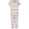 thumbnail image 1 of Elegant Emily  Chevron Multicolor Short Sleeve Capri Set (Women's Plus), 1 of 6