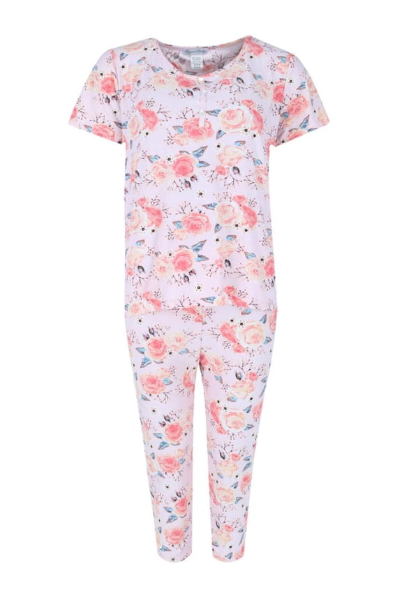 Floral Short Sleeve Capri Set (Women)