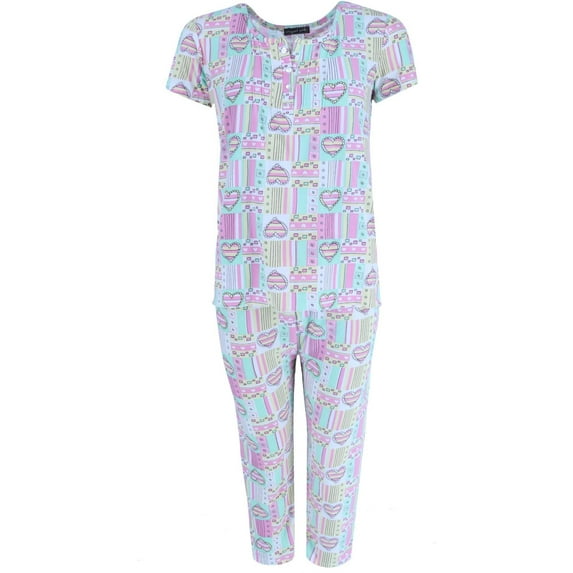 Elegant Emily Patchwork Hearts Capri Set (Women's Plus)
