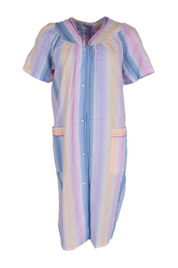 Snap Front Striped Duster Gown (Women)