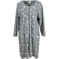 thumbnail image 1 of Elegant Emily Women's Fleece Zipper Front Duster Robe - Grey Coffee Lover - X-Large, 1 of 9