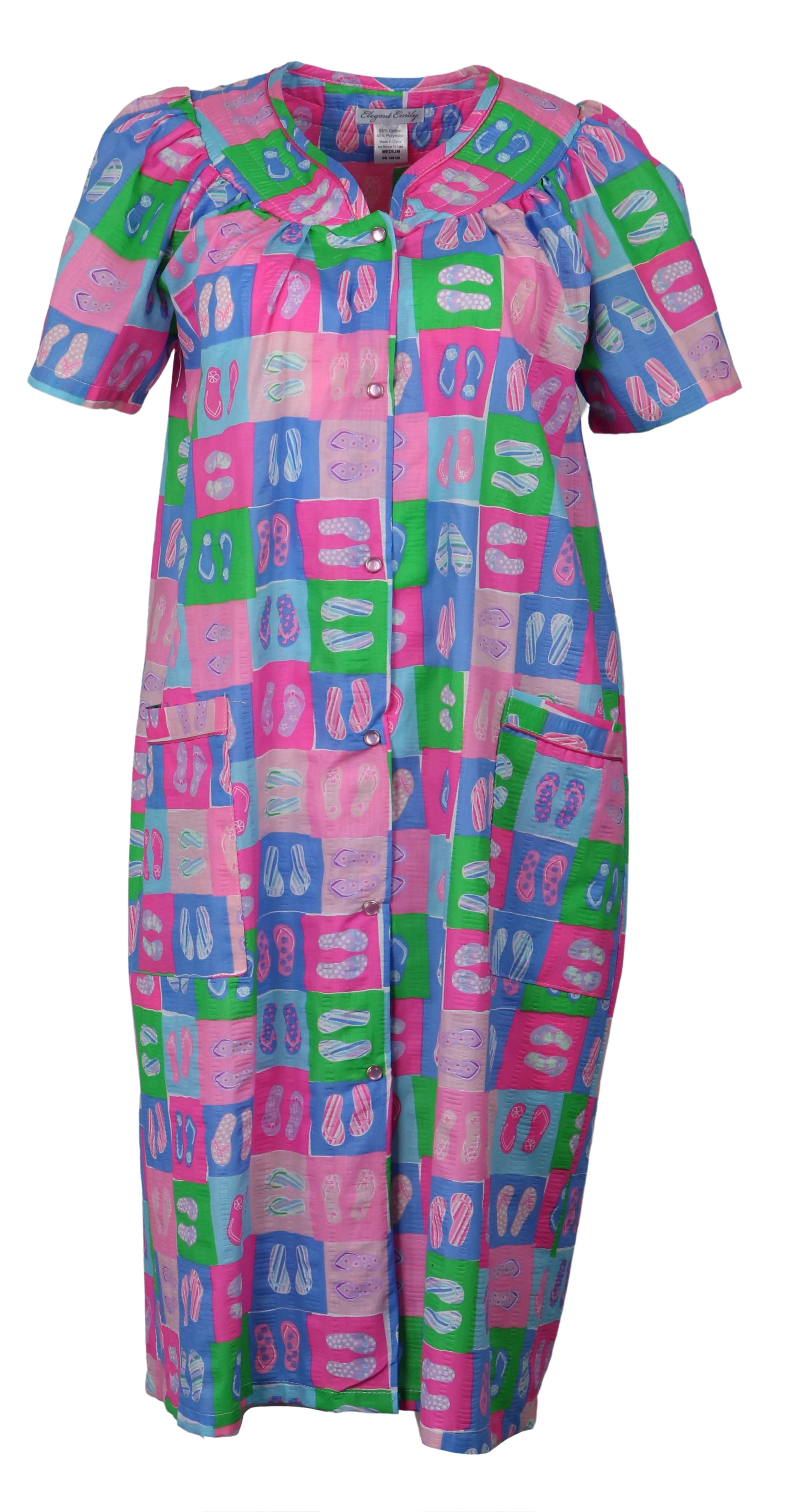 Elegant Emily Women's Plus Size SnapFront Duster Robe With Pockets