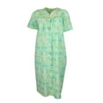 thumbnail image 1 of Elegant Emily Women's Snap-Front Duster Robe With Pockets - Mint Pineapple - Medium, 1 of 6