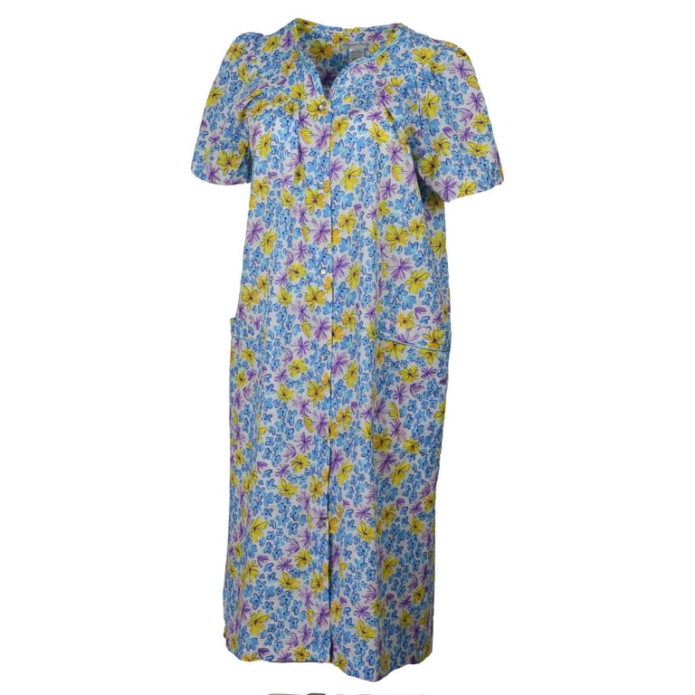 House Dress Duster Snap Front House Coats Elegant Emily Women's