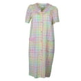 thumbnail image 1 of Elegant Emily Women's Snap-Front Duster Robe With Pockets - Pastel Checker - Small, 1 of 4