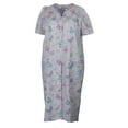 thumbnail image 1 of Elegant Emily Women's Snap-Front Duster Robe With Pockets - Purple Butterflies - X-Large, 1 of 4