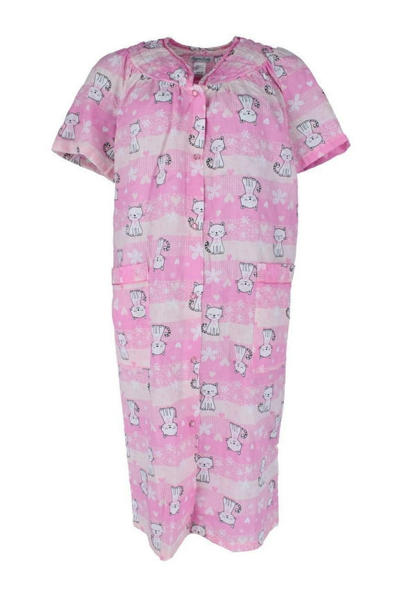 Woven Seeksucker Patterned Duster Gown (Women)