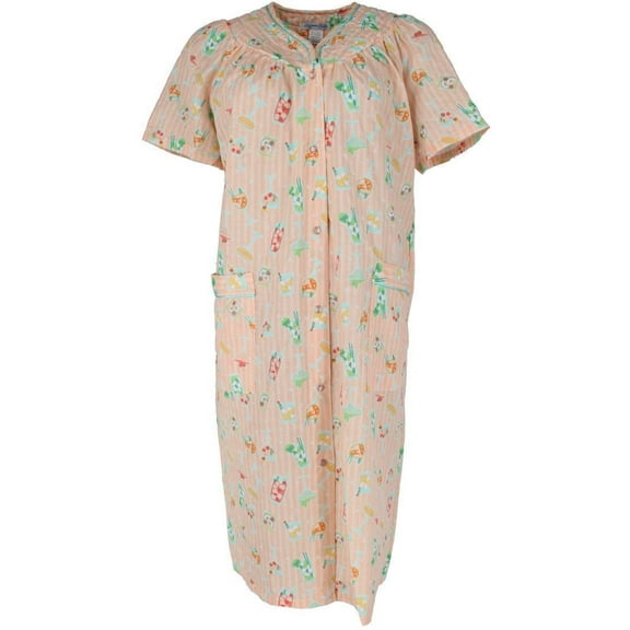 Elegant Emily  Woven Seeksucker Patterned Duster Gown (Women)