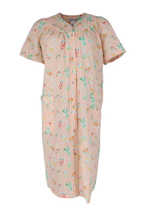 Woven Seeksucker Patterned Duster Gown (Women)