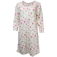 thumbnail image 1 of Elegant Emily's Women's Plus Size Long Sleeve Fleece Nightgown-Mint Floral-1X, 1 of 4