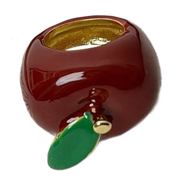 Elegant Enamel Dripping Oil Strawberry/Apples Ring Fashion Handmade Accessory