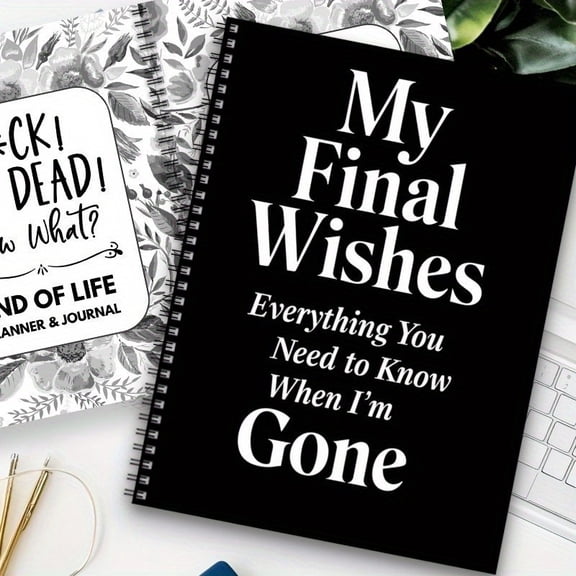 Elegant End of Life Planning Notebook - Last Will & Testament Journal, Final Wishes Organizer, Funeral Planner, Legacy & Inheritance Record - Black Paper, Spiral Bound