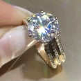 thumbnail image 1 of Elegant Engagement 18k Yellow Gold Plated Rings Cubic Zirconia Jewelry Sz 6-10, 1 of 7