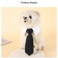 thumbnail image 1 of Elegant English Style Pet Bow Tie and Shirt Collar Decorative Neckwear for Small Puppy and Kitten Photography Grooming Holiday formal Outfits, Black M, 1 of 4