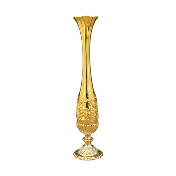 Elegant Engraved Pattern Metal Flower Arrangement Vases Home Decoration Piece
