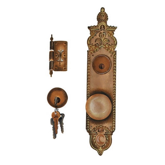 Elegant Entry Door Pieces Wall Stencil - DEE615 by DeeSigns