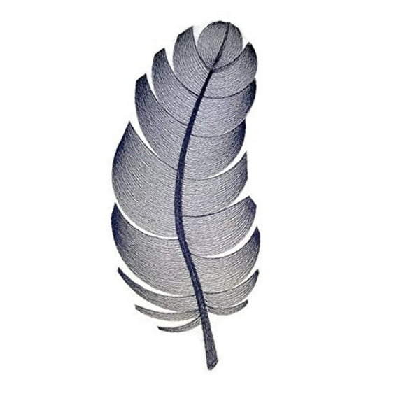 Elegant Etching Feather Embroidered Iron on/Sew patch [9.4" X 4"]