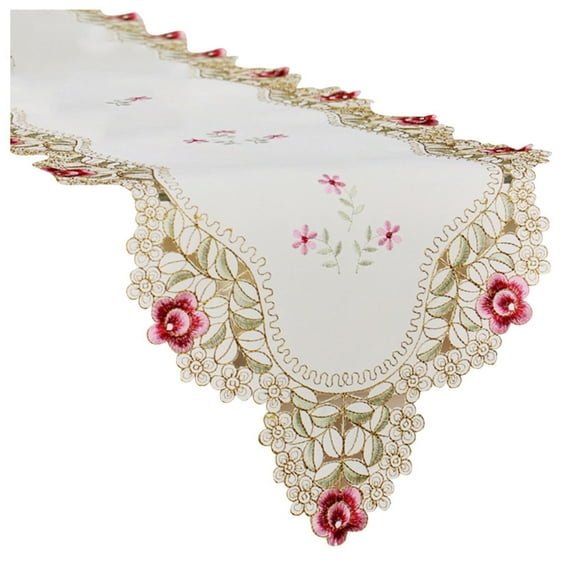 Elegant European Lace Table Runner Decorative Dining Banner Long Rectangular Placemat Tray Cover Pad