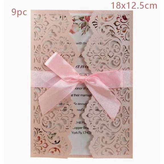 Elegant European Laser Cut Wedding Invitations - Premium Cardstock with Matching Envelopes for Weddings, Anniversaries, and Formal Celebrations