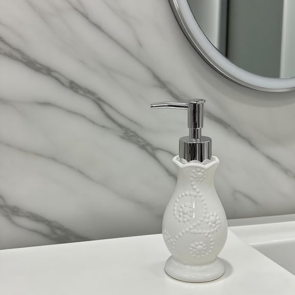 Elegant European-Style Floral Ceramic Soap Dispenser - 6.76oz Lotion Pump for Bathroom & Kitchen Decor