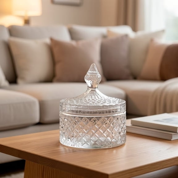Elegant European Style Glass Jar with Lid - Versatile Storage Canister for Home Organization