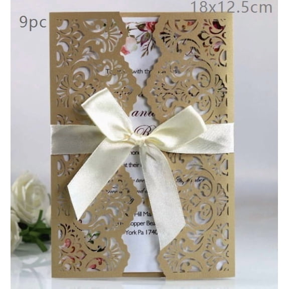 Elegant European Style Laser Cut Wedding Invitations Customizable High-End Greeting Cards for Weddings Engagements and Formal Events with Matching Envelopes