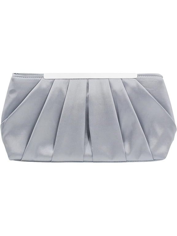 Elegant Evening Clutch Pleated Satin Bridal Purse Party Prom Banquet Handbag Shoulder Bag