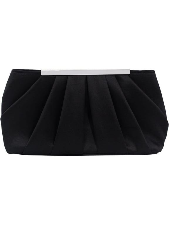 Elegant Evening Clutch Pleated Satin Bridal Purse Party Prom Banquet Handbag Shoulder Bag
