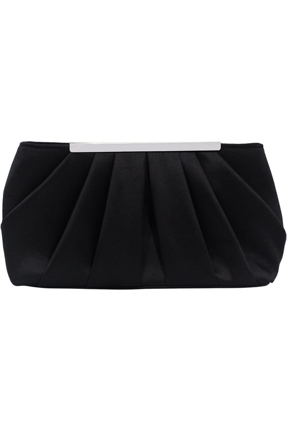 Elegant Evening Clutch Pleated Satin Bridal Purse Party Prom Banquet Handbag Shoulder Bag