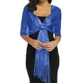 thumbnail image 1 of Elegant Evening Wrap Shawl for Women Soft Chiffon Sheer Scarf for Gowns and Wedding Guest Parties Royal Blue, 1 of 2