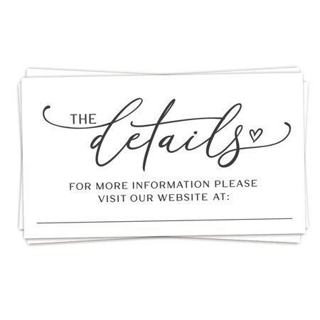 Elegant Event Invitation Enclosure Cards for Weddings - Perfectly Crafted Inserts for Your Wedding Website, Enhancing Guest Experience with Essential Details