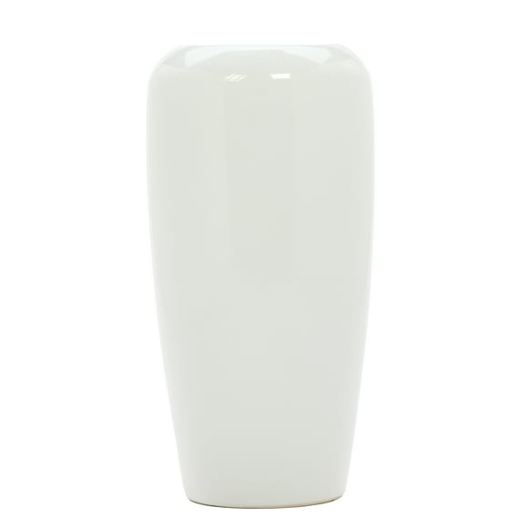 Elegant Expressions by Hosley Traditional Shape White Floral Design Ceramic Vase