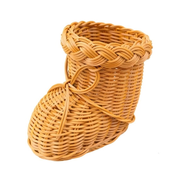 Elegant Fake Rattan Handwoven Storage Basket For Boot Shoes Home Organization