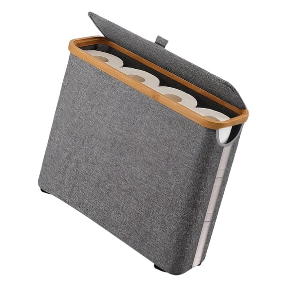 Elegant Farbic Toilet Paper Holders for Bathroom Decoration Large Capacity and Easy Setups Available In Black or Gray