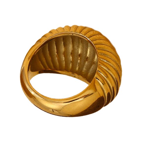 Elegant Fat Bread Style Ring with Gold or Silver Plating for Parties Gatherings